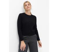 Strickjacke BRAX "Style ANN", Damen, Gr. 36, schwarz, Strick, 72% Viskose, 28% Polyamid, Rundhals, Strickjacken Strickjacke, Easy Knit: Strickjacke im Viskosemix (90483820-36) schwarz