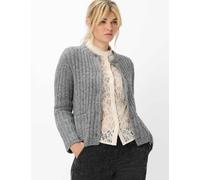 Strickjacke BRAX "Style ANN", Damen, Gr. 38, grau, Strick, 35% Wolle, 30% Polyester, 25% Viskose, 10% Alpaka, Rundhals, Strickjacken Strickjacke, Cosy Alpaka: Strickjacke im Wollmix (60769846-38) grau