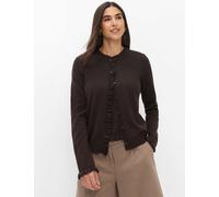 Strickjacke BRAX "Style ANN", Damen, Gr. 42, dunkelbraun, Strick, 90% Schurwolle, 10% Kaschmir, Rundhals, Strickjacken Strickjacke (29887539-42) dunkelbraun