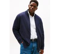 Tommy Hilfiger Herren Pullover mit Reißverschluss Essential Cotton Zip Thru Mock-Kragen, Blau (Desert Sky), 3XL