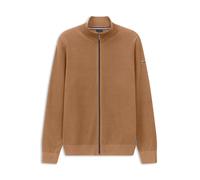 Strickjacke BUGATTI, Herren, Gr. XL, 60, taupe, Strick, 100% Baumwolle, unifarben, Casual, regular fit, ohne Ausschnitt, Rippbündchen, Strickjacken, mit Reißverschluss (73702313-XL) 60, taupe