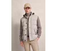 Strickjacke BUGATTI, Herren, Gr. 3XL, beige, Strick, 70% Polyacryl, 30% Wolle, unifarben, regular fit, ohne Ausschnitt, Rippbündchen, Strickjacken Steppjacke Übergangsjacke, mit Stehkragen und Kapuze
