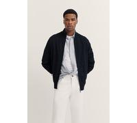 Strickjacke BUGATTI, Herren, Gr. M, 390, marine, 100% Baumwolle, unifarben, regular fit, Rippbündchen, Strickjacken Strickjacke, mit Reißverschluss (35156414-M)