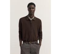 Strickjacke BUGATTI "Regular Fit", Herren, Gr. 3XL, braun (80, braun), 95% Baumwolle, 5% Kaschmir, unifarben, regular fit, ohne Ausschnitt, Strickjacken Strickjacke, Regular Fit Baumwolle Kaschmir Ste