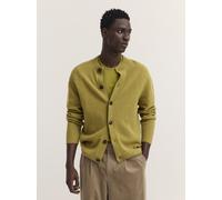 Strickjacke BUGATTI "Regular Fit", Herren, Gr. 3XL, grün (120, kiwi), 41% Polyamid, 33% Wolle, 22% Alpaka, 4% Elasthan, meliert, regular fit, Rundhals, Strickjacken Strickjacke, Regular Fit Wollmix Al