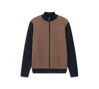 Strickjacke BUGATTI "Regular Fit", Herren, Gr. XXL, 70, braun, Strick, 100% Baumwolle, Strukturmuster, regular fit, ohne Ausschnitt, Strickjacken Strickjacke, mit Struktur (67855638-XXL) 70, braun