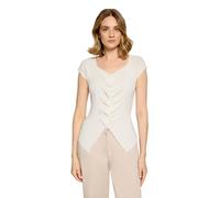 Strickjacke CARTOON "Damen mit Raffung", Damen, Gr. 42, weiß (rohweiß), Obermaterial: 60% Viskose, 40% Polyester, figurumspielend normal, Rundhals, Strickjacken Strickjacke (45512829-42) rohweiß