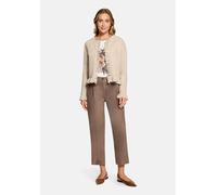 Strickjacke CARTOON "Damen mit Rüschen", Damen, Gr. 36, beige (light beige melange), Obermaterial: 57% Polyester, 17% Polyacryl, 16% Baumwolle, 6% Elasthan, 4% Wolle, relaxed fit normal, Rundhals, Str