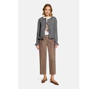 Strickjacke CARTOON "Damen mit Rüschen", Damen, Gr. 36, grau, Obermaterial: 57% Polyester, 17% Polyacryl, 16% Baumwolle, 6% Elasthan, 4% Wolle, relaxed fit normal, Rundhals, Strickjacken Strickjacke (