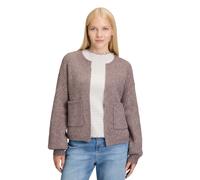 Strickjacke CARTOON "Damen mit Taschen", Damen, Gr. 34, lila (schwarz aubergine), Obermaterial: 62% Polyester, 25% Polyacryl, 6% Polyester, 4% Wolle, 3% Polyamid, oversize normal, Rundhals, Strickjack