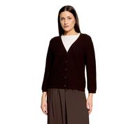 Strickjacke CARTOON "Damen mit V-Ausschnitt", Damen, Gr. 42, dunkelbraun, Obermaterial: 52% Viskose, 28% Polyester, 20% Polyamid, normal normal, V-Ausschnitt, Strickjacken Strickjacke (44123227-42) du