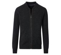 Strickjacke CASAMODA "CASAMODA Strickjacke uni", Herren, Gr. 3XL, grau (grauschwarz), 80% Wolle (Lammwolle), 20% NY, Strickjacken (96556243-XXXL) grauschwarz