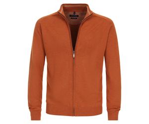 Strickjacke CASAMODA "CASAMODA Strickjacke uni", Herren, Gr. 3XL, orange, 100% Baumwolle, Strickjacken Strickjacke (72191451-XXXL) orange