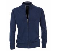 Strickjacke CASAMODA "CASAMODA Strickjacke uni", Herren, Gr. 4XL, blau (aquadunkelblau), 100% Baumwolle, Strickjacken Strickjacke (14709914-4XL) aquadunkelblau