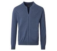 Strickjacke CASAMODA "CASAMODA Strickjacke uni", Herren, Gr. 6XL, blau (graues dunkelblau), 100% Baumwolle, Strickjacken Strickjacke (89792857-6XL) graues dunkelblau