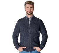 Strickjacke CASAMODA "CASAMODA Strickjacke uni" Gr. L, blau (dunkelblau), Herren, 80% Wolle (Lammwolle), 20% Polyamid, Strickjacken (65559365-L) dunkelblau