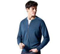 Strickjacke CASAMODA "CASAMODA Strickjacke uni", Herren, Gr. XL, blau (aquadunkelblau), 100% Baumwolle, Strickjacken Strickjacke (52335542-XL) aquadunkelblau