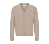 Strickjacke CASUAL FRIDAY "Strickjacke CFKarl", Herren, Gr. 3XL, beige (silber mink melange), Obermaterial: 80% Lammfell LF. 20% Polyamid PA., Strickjacken Strickjacke (66913820-3X) silber mink melang