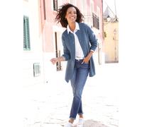 Strickjacke CASUAL LOOKS, Damen, Gr. 36, blau (rauchblau), 83% Polyacryl, 17% Polyester, meliert, unifarben, Strickjacken Strickjacke (19797528-36) rauchblau