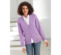 Strickjacke CASUAL LOOKS, Damen, Gr. 36, lila (flieder), 50% Baumwolle, 50% Polyacryl, unifarben, figurumspielend, Strickjacken Strickjacke (12766741-36) flieder