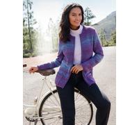 Strickjacke CASUAL LOOKS, Damen, Gr. 36, lila (lila, dunkelblau, gemustert), 60% Polyacryl, 40% Baumwolle, bedruckt, gemustert, mehrfarbig, Strickjacken Strickjacke (81780912-36) lila, dunkelblau, gem