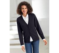 Strickjacke CASUAL LOOKS, Damen, Gr. 36, schwarz, 50% Baumwolle, 50% Polyacryl, unifarben, figurumspielend, Strickjacken Strickjacke (569448-36) schwarz