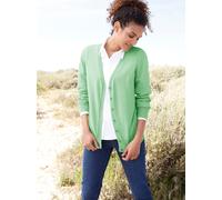 Strickjacke CASUAL LOOKS, Damen, Gr. 38, grün (apfel), 100% Baumwolle, unifarben, Strickjacken Strickjacke (33662952-38) apfel