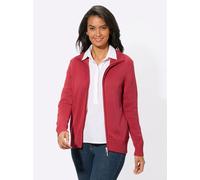 Strickjacke CASUAL LOOKS, Damen, Gr. 38, rot (korallenrot), 50% Baumwolle, 50% Polyacryl, unifarben, figurumspielend, Strickjacken Strickjacke (227209-38) korallenrot