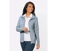 Strickjacke CASUAL LOOKS, Damen, Gr. 40, blau (eisblau), 50% Baumwolle, 50% Polyacryl, unifarben, figurumspielend, Strickjacken Strickjacke (758041-40) eisblau