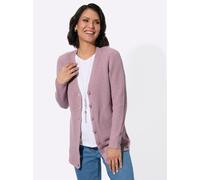 Strickjacke CASUAL LOOKS, Damen, Gr. 42, rosa (mauve), 50% Baumwolle, 50% Polyacryl, unifarben, Strickjacken Strickjacke (52915034-42) mauve