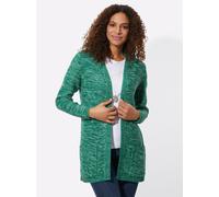 Strickjacke CASUAL LOOKS, Damen, Gr. 44, grün (grün, meliert), 54% Baumwolle, 46% Polyacryl, meliert, unifarben, Strickjacken Strickjacke (17758207-44) grün, meliert