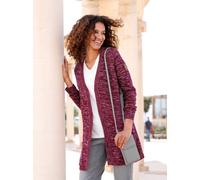 Strickjacke CASUAL LOOKS, Damen, Gr. 44, rot (bordeaux, meliert), 54% Baumwolle, 46% Polyacryl, meliert, unifarben, Strickjacken Strickjacke (64165113-44) bordeaux, meliert