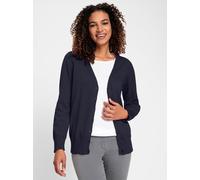 Strickjacke CASUAL LOOKS, Damen, Gr. 46, blau (marine), 100% Baumwolle, unifarben, Strickjacken Strickjacke (77542661-46) marine