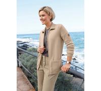 Strickjacke CASUAL LOOKS, Damen, Gr. 48, beige, 50% Viskose, 28% Polyester, 22% Polyamid, unifarben, Strickjacken Strickjacke (74786202-48) beige