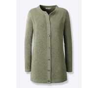 Strickjacke CASUAL LOOKS, Damen, Gr. 50, grün (khaki), 83% Polyacryl, 17% Polyester, meliert, unifarben, Strickjacken Strickjacke (39160629-50) khaki