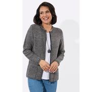 Strickjacke CASUAL LOOKS, Damen, Gr. 52, grau (steingrau, anthrazit, gemustert), 60% Polyacryl, 40% Baumwolle, bedruckt, gemustert, mehrfarbig, Strickjacken Strickjacke (93915849-52) steingrau, anthra