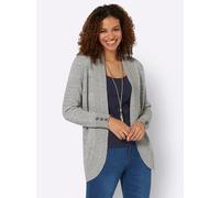 Strickjacke CASUAL LOOKS, Damen, Gr. 54, grau (steingrau, meliert), 50% Baumwolle, 50% Polyacryl, unifarben, Strickjacken Strickjacke (59921010-54) steingrau, meliert