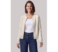 Strickjacke CECIL, Damen, Gr. M (40), beige (oat milk beige melange), Stoff, 58% Polyester, 37% Baumwolle, 5% Polyamid, unifarben, comfort fit normal, Rundhals, Rippbündchen, Strickjacken Strickjacke,