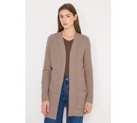 Strickjacke CECIL, Herren, Gr. XL (44), toffee cream melange, Web, 37% Baumwolle, 34% Polyacryl, 26% Polyester, 3% Elasthan, unifarben, comfort fit normal, ohne Ausschnitt, normaler offener Saum, Stri