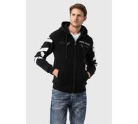 Strickjacke CIPO & BAXX "Cipo & Baxx Sweatjacken", Herren, Gr. M, schwarz, Obermaterial: 70% Baumwolle CO. 30% Polyester PES., uni, regular fit, Strickjacken Strickjacke, mit Ärmel- und Rückenprint (6