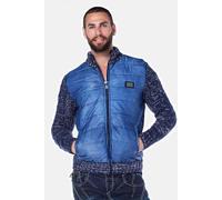 Strickjacke CIPO & BAXX "Jacke", Herren, Gr. M, blau, 100% Polyester, meliert, Basic, regular fit, Strickjacken Strickjacke, in Regular-Fit, CP127 (75302112-M) blau