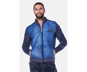 Strickjacke CIPO & BAXX "Jacke", Herren, Gr. S, blau, 100% Polyester, meliert, Basic, regular fit, Strickjacken Strickjacke, in Regular-Fit, CP127 (75302112-S) blau