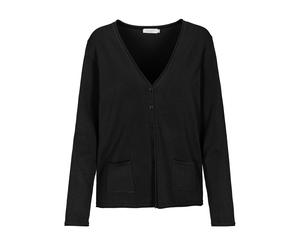 Strickjacke CLARINA "WALTER", Damen, Gr. 38, schwarz, Obermaterial: 70% Viskose, 30% Polyamid., unifarben, comfort fit, V-Ausschnitt, Strickjacken Strickjacke, Viskose-Polyamid Mischung (76619532-38) 
