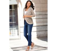 Strickjacke CLASSIC BASICS, Damen, Gr. 38, beige (sesam, ecru, meliert), 50% Baumwolle, 50% Polyacryl, meliert, Strickjacken Strickjacke (84539026-38) sesam, ecru, meliert