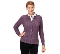 Strickjacke CLASSIC BASICS, Damen, Gr. 38, lila (violett, meliert), 73% Polyacryl, 20% Polyamid, 7% Polyester, meliert, figurumspielend, Strickjacken Strickjacke (388894-38) violett, meliert