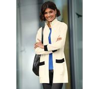 Strickjacke CLASSIC BASICS, Damen, Gr. 40, schwarz (ecru, schwarz), 100% Polyacryl, gemustert, mehrfarbig, Strickjacken Strickjacke (66228823-40) ecru, schwarz