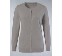 Strickjacke CLASSIC BASICS, Damen, Gr. 42, grau (steingrau), 100% Baumwolle, unifarben, figurumspielend, Strickjacken Strickjacke (73289622-42) steingrau