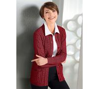 Strickjacke CLASSIC BASICS, Damen, Gr. 42, rot (rot, meliert), 73% Polyacryl, 20% Polyamid, 7% Polyester, meliert, figurumspielend, Strickjacken Strickjacke (45861637-42) rot, meliert