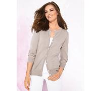 Strickjacke CLASSIC BASICS, Damen, Gr. 44, beige, 100% Baumwolle, unifarben, figurumspielend, Strickjacken Strickjacke (65600017-44) beige