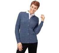 Strickjacke CLASSIC BASICS, Damen, Gr. 44, blau (blau, meliert), 73% Polyacryl, 20% Polyamid, 7% Polyester, meliert, figurumspielend, Strickjacken Strickjacke (888174-44) blau, meliert